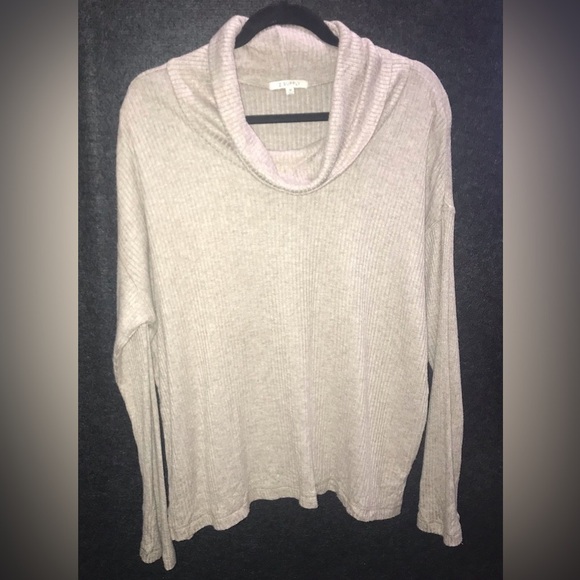 Z Supply Sweaters - Z Supply Cowl Turtle Neck Sweater Ribbed Long Sleeve Medium Tan Beige